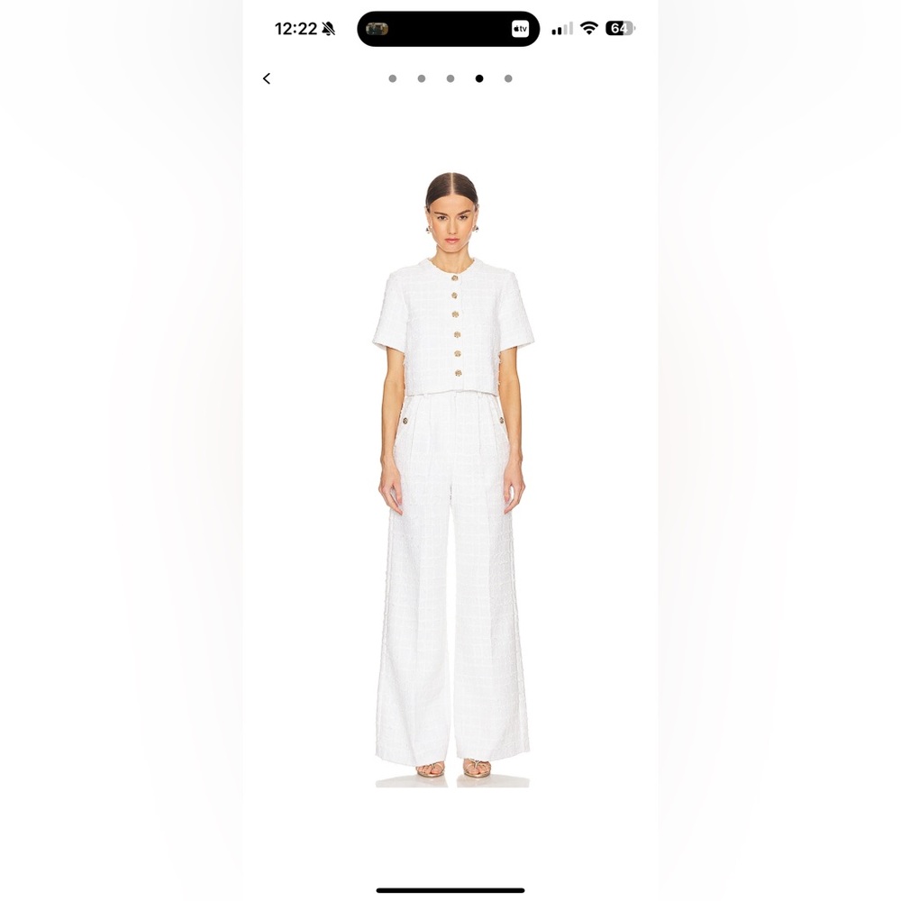 Elegant White Tweed Women's Pants